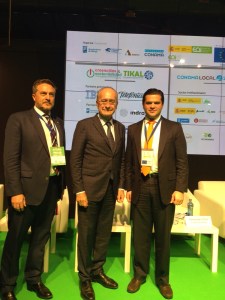 Enrique Ruz con Francisco de la Torre, Alcalde de Málaga y Francisco Cienfuegos, Presidente Municipal de Guadalupe Nuevo León (Méxic)